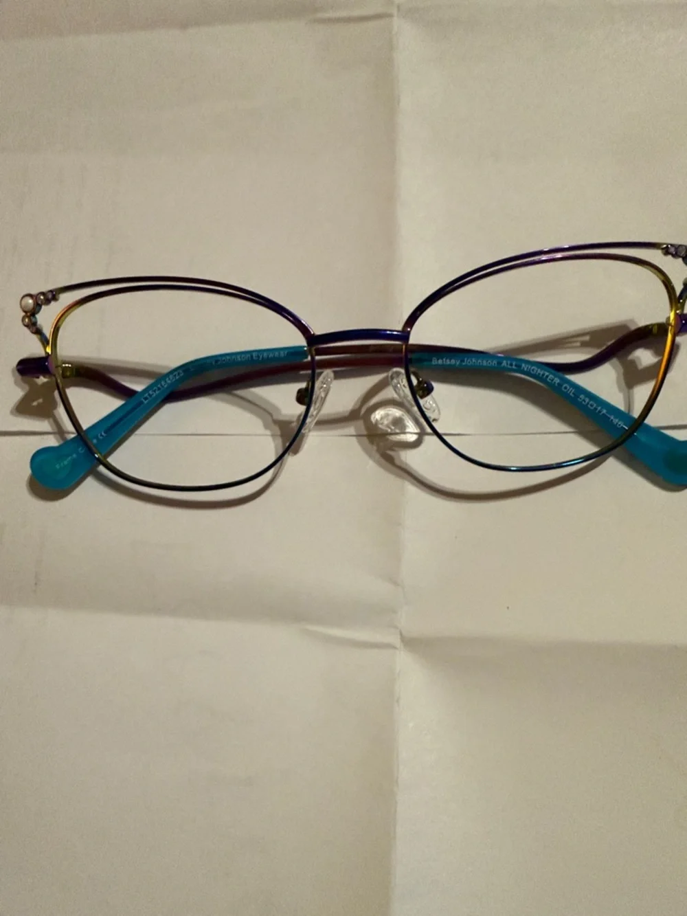 Betsey Johnson Turquoise & Purple Metal Frame No Lenses - Picture 2 of 7